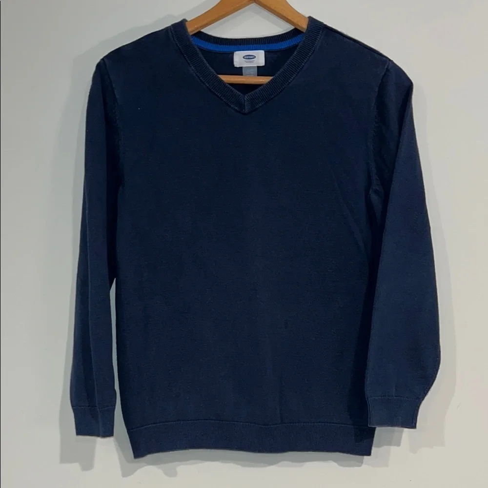 OLD NAVY Youth Boys XL V-Neck Navy Sweater Cotton Classic